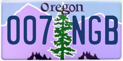 OR license plate 007NGB
