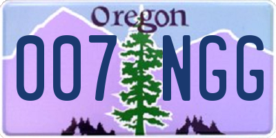 OR license plate 007NGG