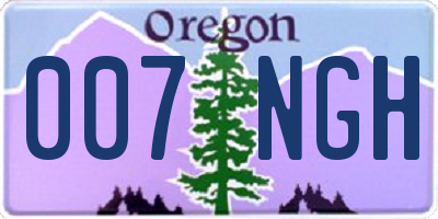 OR license plate 007NGH