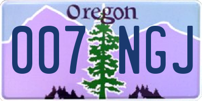 OR license plate 007NGJ