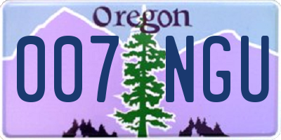 OR license plate 007NGU