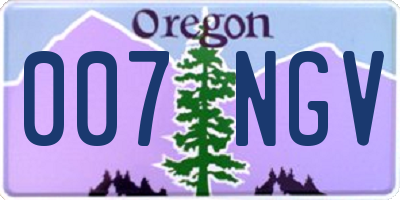 OR license plate 007NGV