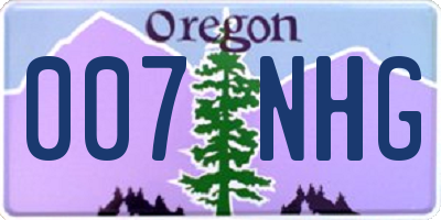 OR license plate 007NHG