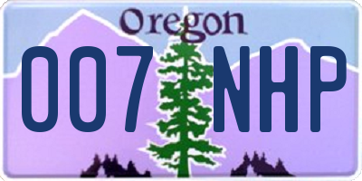 OR license plate 007NHP
