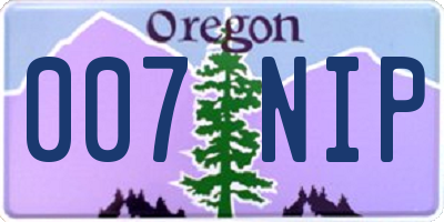 OR license plate 007NIP