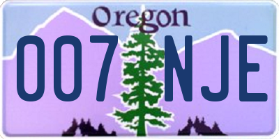 OR license plate 007NJE