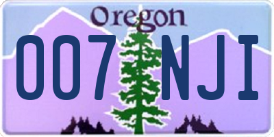 OR license plate 007NJI