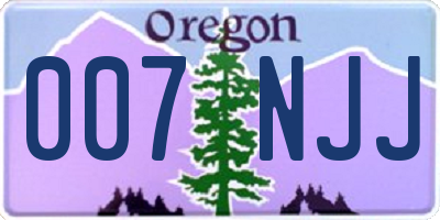 OR license plate 007NJJ