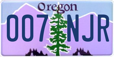 OR license plate 007NJR
