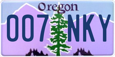 OR license plate 007NKY
