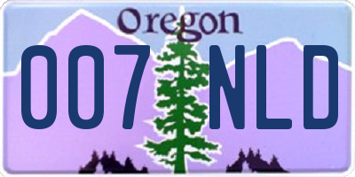OR license plate 007NLD