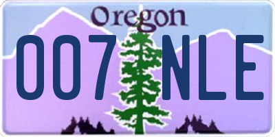 OR license plate 007NLE