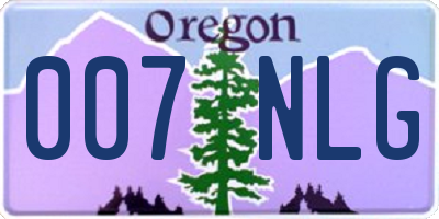 OR license plate 007NLG