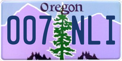 OR license plate 007NLI