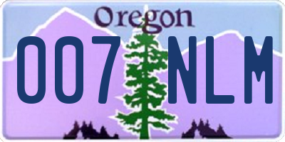 OR license plate 007NLM