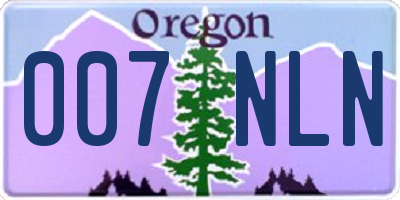 OR license plate 007NLN