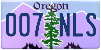 OR license plate 007NLS