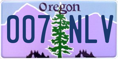 OR license plate 007NLV