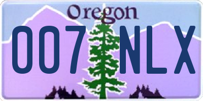 OR license plate 007NLX