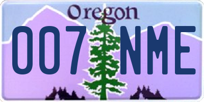 OR license plate 007NME