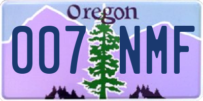 OR license plate 007NMF