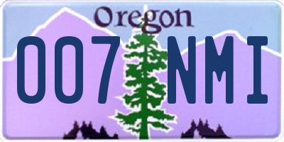 OR license plate 007NMI