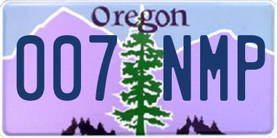 OR license plate 007NMP