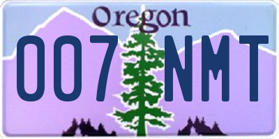 OR license plate 007NMT