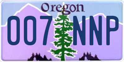 OR license plate 007NNP