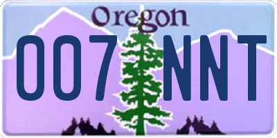 OR license plate 007NNT
