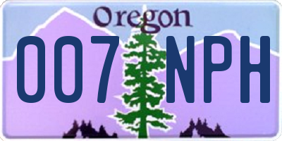 OR license plate 007NPH