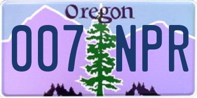 OR license plate 007NPR