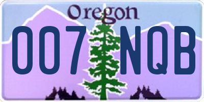 OR license plate 007NQB