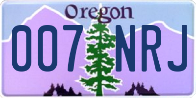 OR license plate 007NRJ