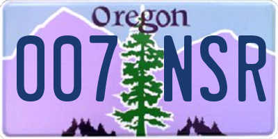 OR license plate 007NSR