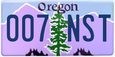 OR license plate 007NST