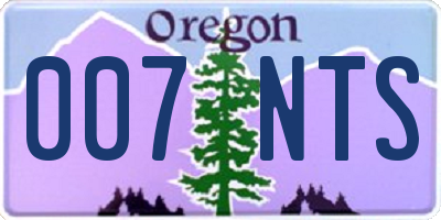 OR license plate 007NTS