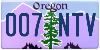 OR license plate 007NTV