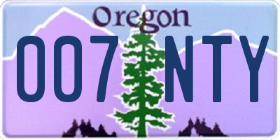 OR license plate 007NTY