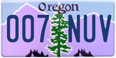 OR license plate 007NUV