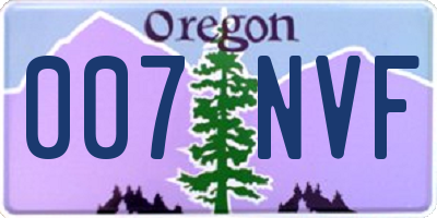 OR license plate 007NVF