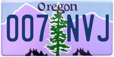 OR license plate 007NVJ