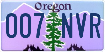 OR license plate 007NVR