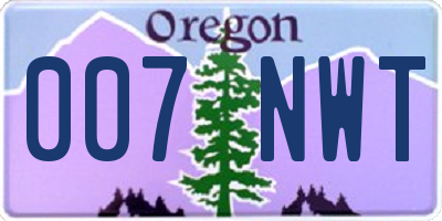 OR license plate 007NWT