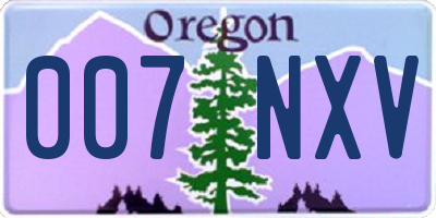 OR license plate 007NXV