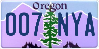 OR license plate 007NYA