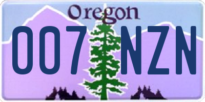 OR license plate 007NZN