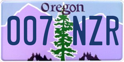 OR license plate 007NZR