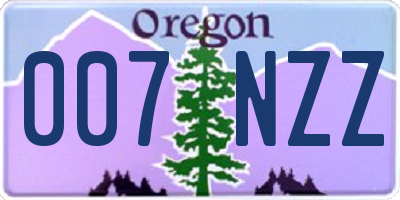 OR license plate 007NZZ