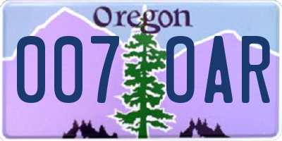 OR license plate 007OAR